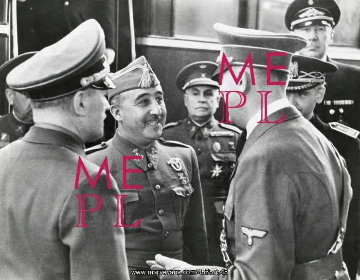 : Spanish Fascist dictator Francisco Franco and Adolf : Spanish Fascist dictator Francisco Franco and Adolf