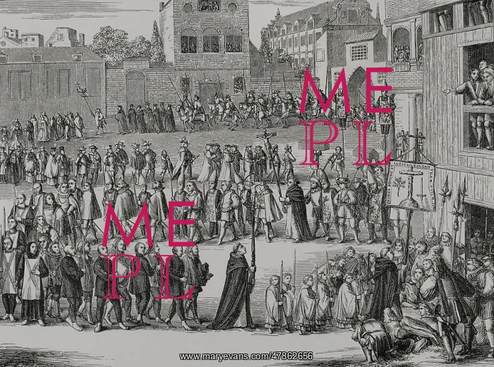 : Spanish Inquisition. Auto-da-fe. Engraving, 19th century : Spanish Inquisition. Auto-da-fe. Engraving, 19th century