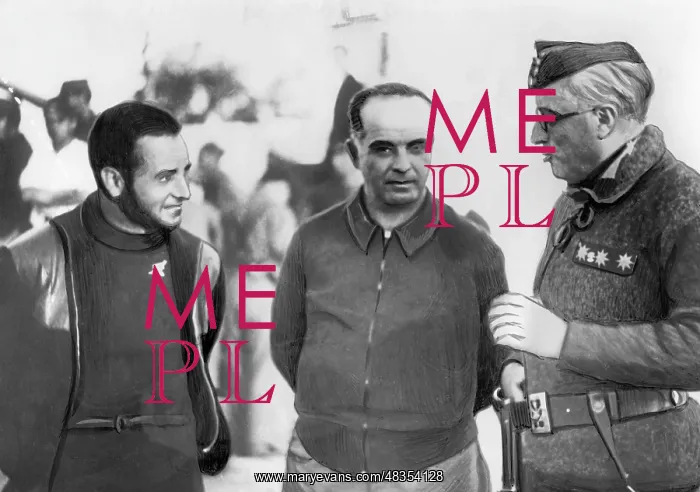 : Spanish national officers in conversation in Madrid, 1936 : Spanish national officers in conversation in Madrid, 1936