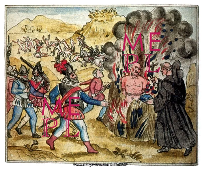 : Spanish Persecution, Hatuey Burned at Stake, 1512 : Spanish Persecution, Hatuey Burned at Stake, 1512
