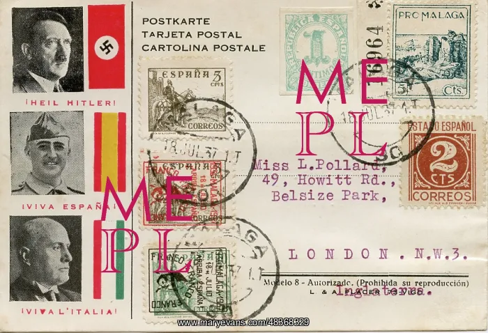 : Spanish propaganda postal cover envelope : Spanish propaganda postal cover envelope