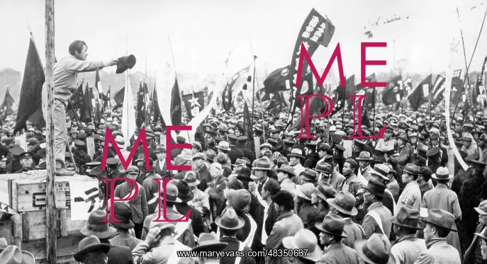 : Speaker during a demonstration in Tokyo, 1931 : Speaker during a demonstration in Tokyo, 1931