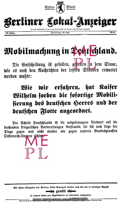 : Special edition of a Berlin local paper, 1914