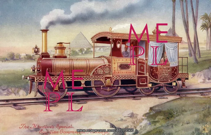 : Special train engine and carriage of the Egyptian Khedive : Special train engine and carriage of the Egyptian Khedive