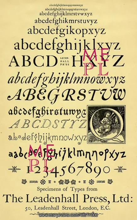 : Specimens of type, Leadenhall Press, London : Specimens of type, Leadenhall Press, London