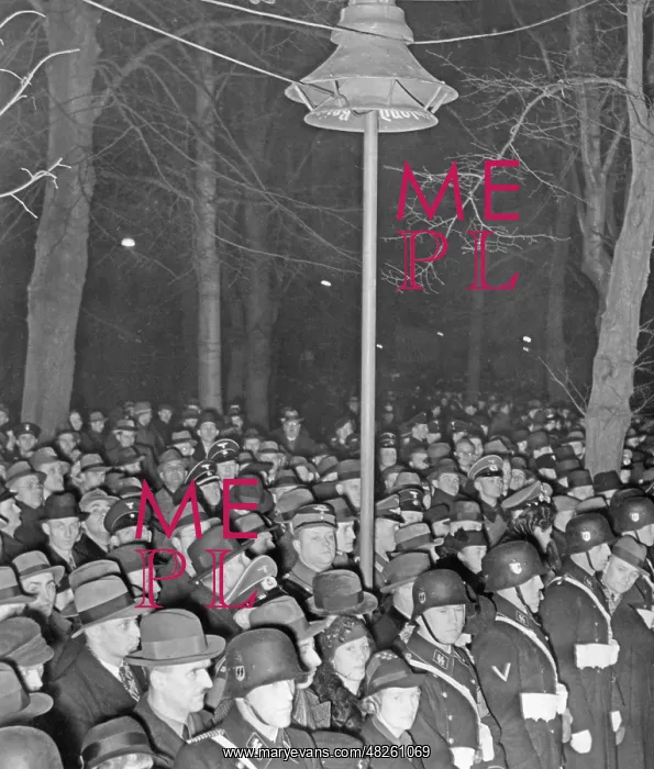 : Spectators at Hitler's public speech, 1938 : Spectators at Hitler's public speech, 1938