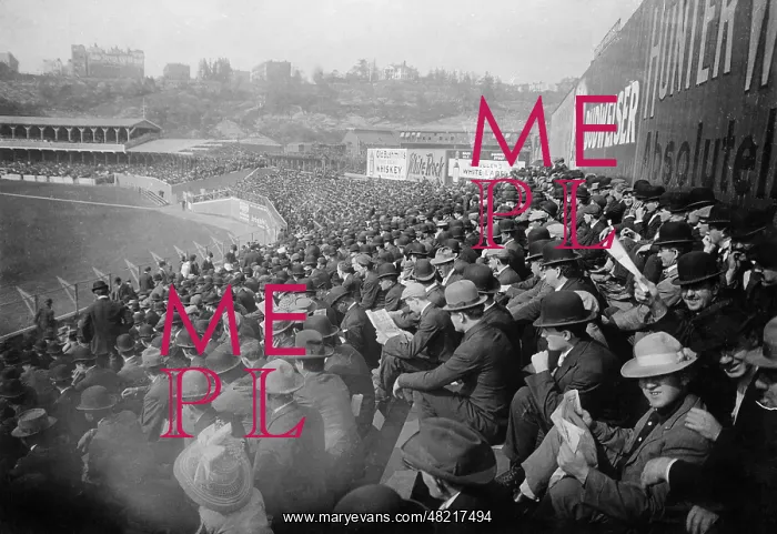 : Spectators at a soccer game, 1909 : Spectators at a soccer game, 1909