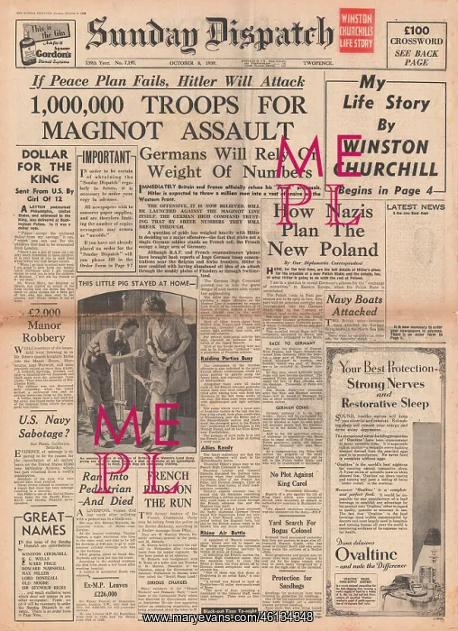  : Speculating on German assault of Maginot Line