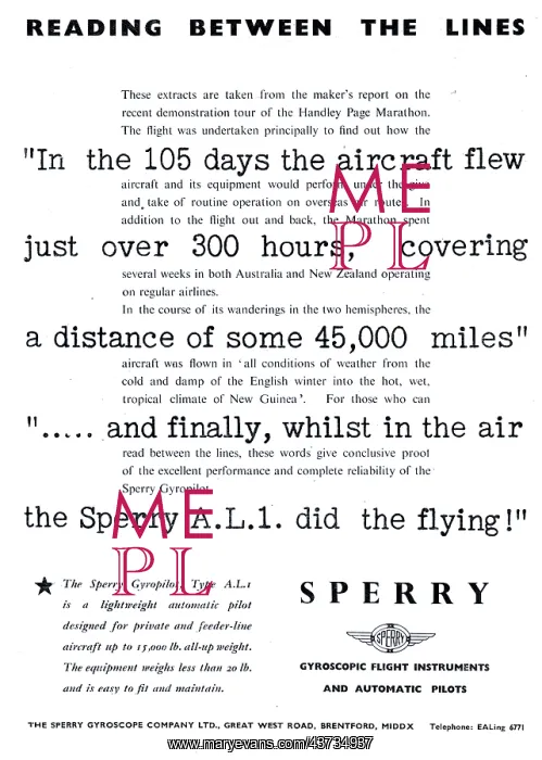 : Sperry A.L.1. Gyropilot - Sperry Autopilot 1950 : Sperry A.L.1. Gyropilot - Sperry Autopilot 1950