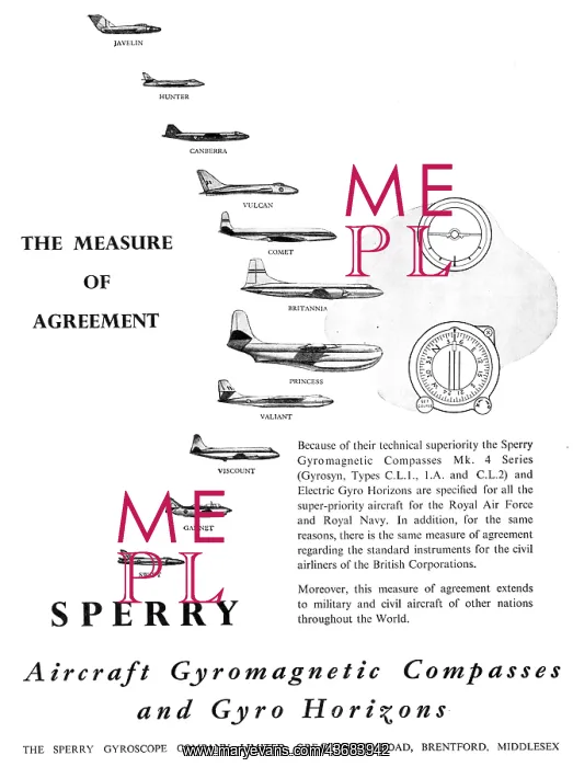 : Sperry Gyro Instruments. Gyrosyn Compass 1953 : Sperry Gyro Instruments. Gyrosyn Compass 1953