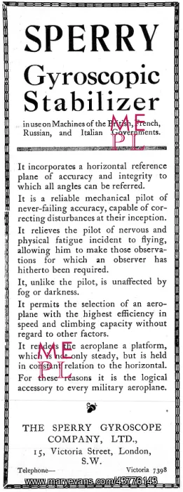 : Sperry Gyroscopic Stabilizer 1916 : Sperry Gyroscopic Stabilizer 1916