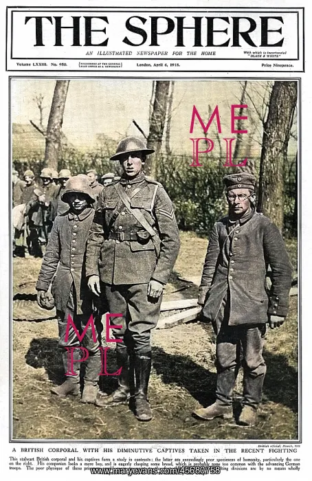 : Sphere cover - British corporal with small German captives : Sphere cover - British corporal with small German captives