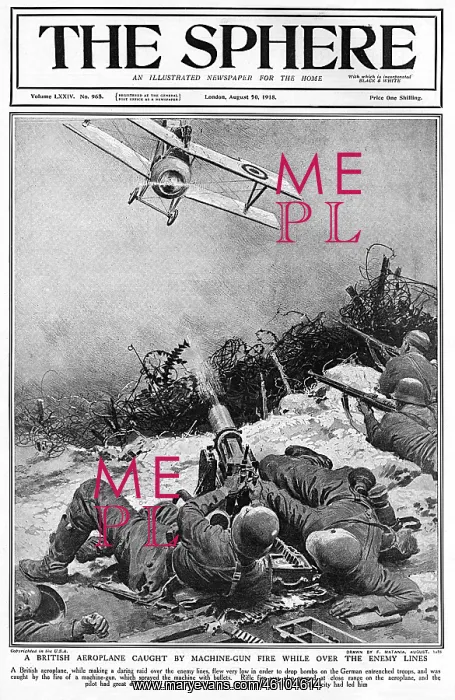 : Sphere cover - British plane caught by German gun fire : Sphere cover - British plane caught by German gun fire