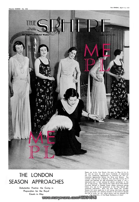 : Sphere front cover - Debutantes practise the curtsey : Sphere front cover - Debutantes practise the curtsey