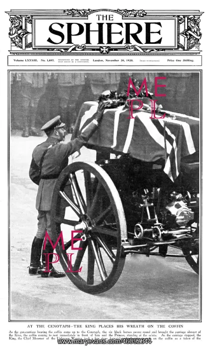 : Sphere cover - King places wreath on unknown warrior coffin : Sphere cover - King places wreath on unknown warrior coffin