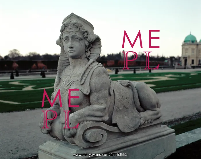 : Sphinx at gardens of Belvedere Palace. 18th century. Vienna : Sphinx at gardens of Belvedere Palace. 18th century. Vienna