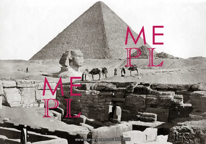 : Sphinx and Great Pyramid of Giza, Egypt, circa 1880s : Sphinx and Great Pyramid of Giza, Egypt, circa 1880s