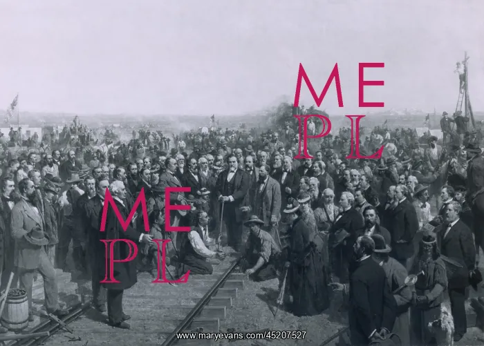: THE LAST SPIKE 1881 a painting by Thomas ? : THE LAST SPIKE 1881 a painting by Thomas ?
