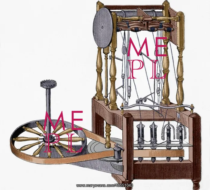 : Spinning-frame. Designed in 1767 by Richard Arkwright (1732- : Spinning-frame. Designed in 1767 by Richard Arkwright (1732-