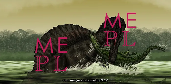 : A Spinosaurus catches a young Stomatosuchus : A Spinosaurus catches a young Stomatosuchus