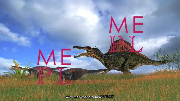 : Spinosaurus chasing two Gigantoraptors : Spinosaurus chasing two Gigantoraptors