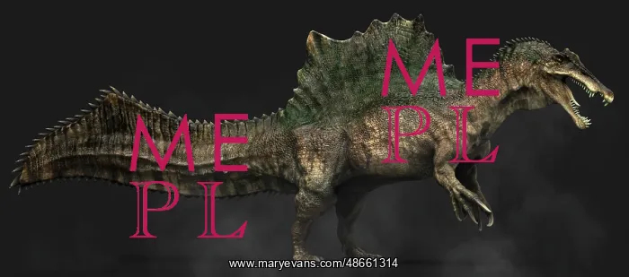 : Spinosaurus dinosaur, side view on colored background : Spinosaurus dinosaur, side view on colored background