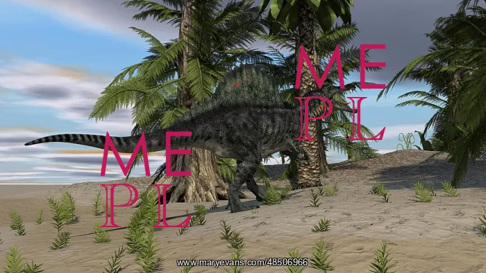 : Spinosaurus hunting in a desert environment : Spinosaurus hunting in a desert environment