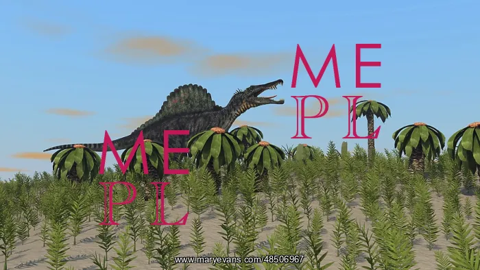 : Spinosaurus hunting in a desert environment : Spinosaurus hunting in a desert environment