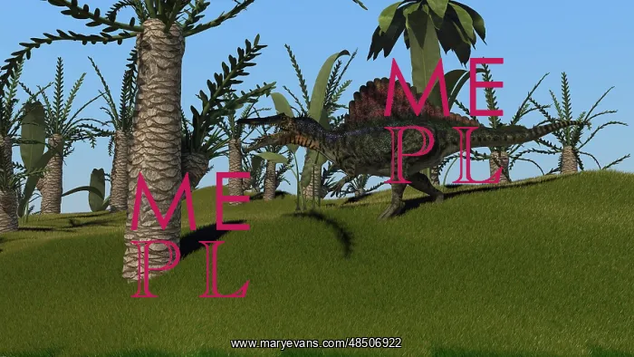 : Spinosaurus hunting in an open field : Spinosaurus hunting in an open field