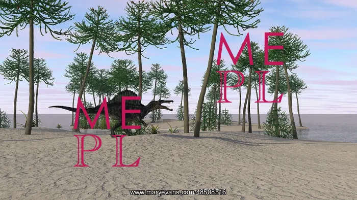 : Spinosaurus hunting along the shore : Spinosaurus hunting along the shore