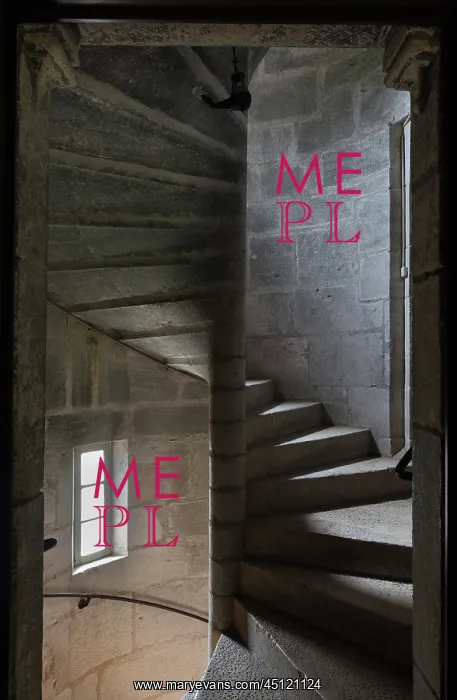 : Spiral staircase, Chateau de Germolles, Burgundy, France : Spiral staircase, Chateau de Germolles, Burgundy, France