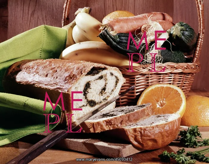 : Spiral White Bread with Herb Filling Basket of : Spiral White Bread with Herb Filling Basket of
