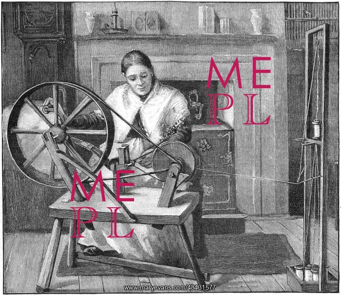 : Spitalfields silk worker winding silk in her cottage : Spitalfields silk worker winding silk in her cottage