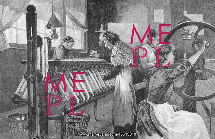 : Spitalfields silk workers winding and reeling : Spitalfields silk workers winding and reeling