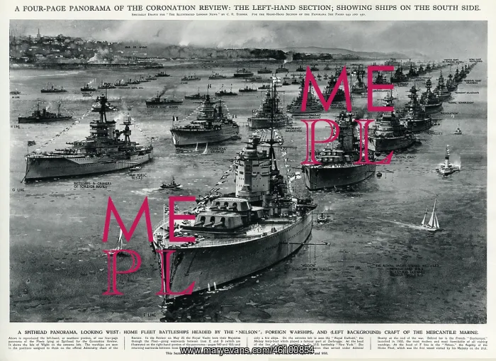 : Spithead panorama, ships on south side : Spithead panorama, ships on south side