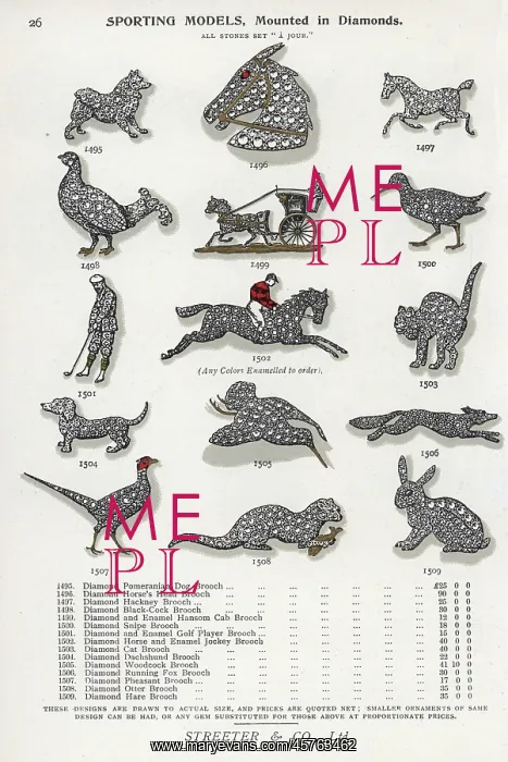 : Sporting brooches mounted in diamonds: dog : Sporting brooches mounted in diamonds: dog