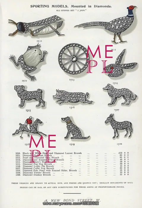 : Sporting brooches mounted in diamonds: pug : Sporting brooches mounted in diamonds: pug