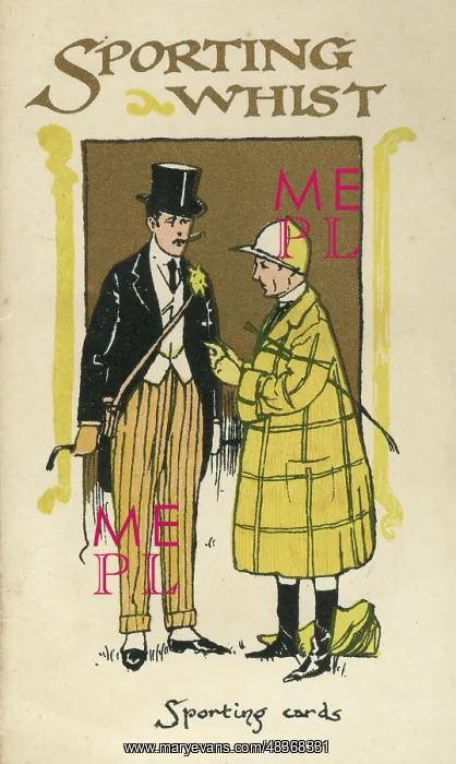 : Sporting Whist playing cards scorecard, Jockey and Owner : Sporting Whist playing cards scorecard, Jockey and Owner