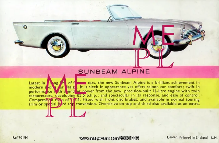 : A Sporty White Sunbeam Alpine : A Sporty White Sunbeam Alpine