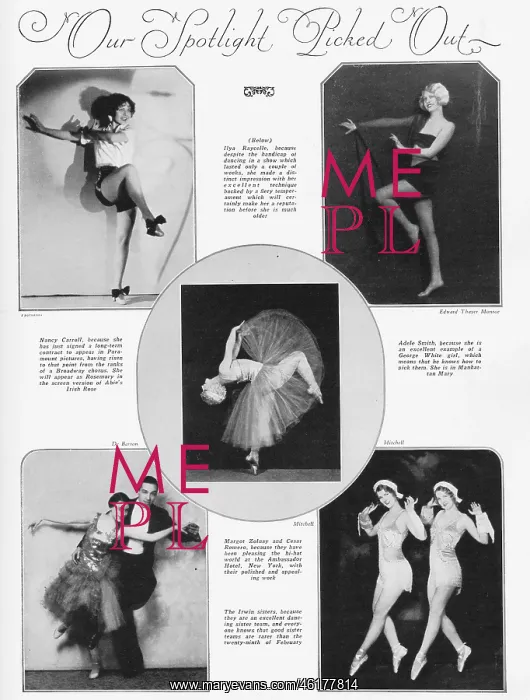 : Spotlight on five dancers and dance teams, 1928 : Spotlight on five dancers and dance teams, 1928