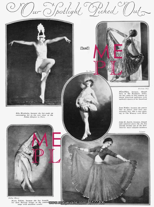 : Spotlight on five international dancers, 1928 : Spotlight on five international dancers, 1928