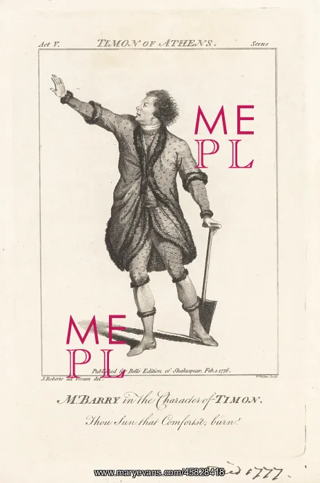 : Spranger Barry as Timon in Timon of Athens, 1771 : Spranger Barry as Timon in Timon of Athens, 1771