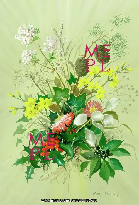  : Spray of assorted leaves and flowers