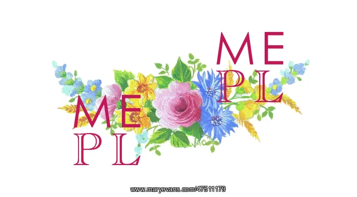  : Spray of flowers including rose and cornflowers