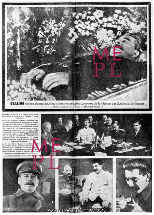 : Spread of l'Humanite, Paris, 7 March 1953 reporting : Spread of l'Humanite, Paris, 7 March 1953 reporting