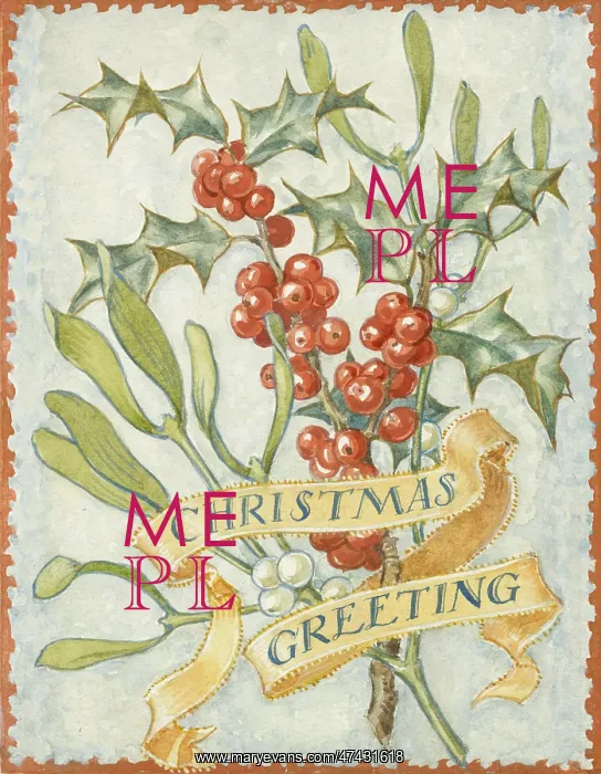  : A sprig of holly and mistletoe