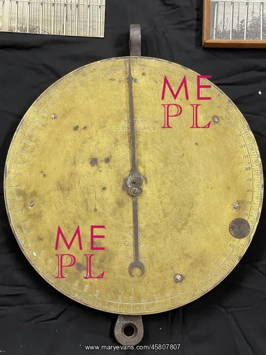 : Spring balance brass dial, Samuel Cody Archive : Spring balance brass dial, Samuel Cody Archive