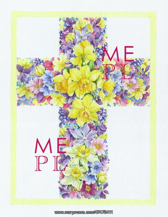 : Spring Flower Cross - daffodils, narcissi, primroses ect : Spring Flower Cross - daffodils, narcissi, primroses ect