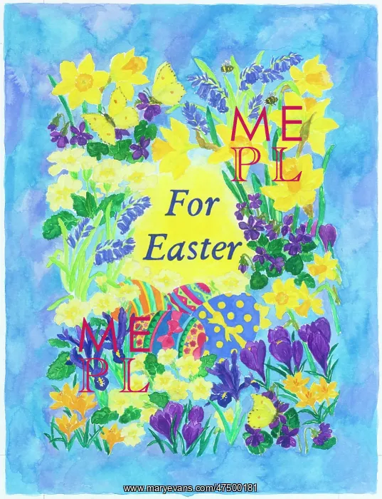 : Spring flowers and Easter eggs : Spring flowers and Easter eggs