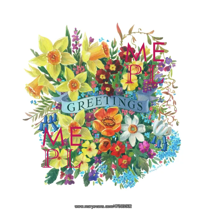  : Spring flowers with Greetings